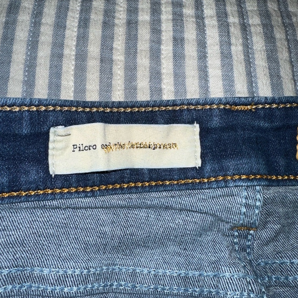 Pilcro and the Letterpress Serif Houndstooth Skinny Jeans Blue Denim Size 27 - Picture 6 of 8